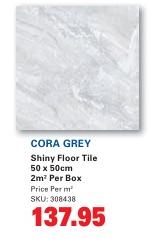 CORA GREY Shiny Floor Tile