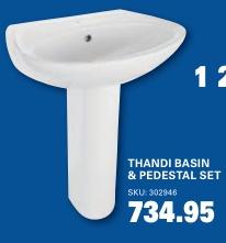 THANDI BASIN & PEDESTAL SET