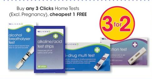 Buy Any 3 Clicks Home Tests (Excl. Pregnancy) Cheapest 1 Free