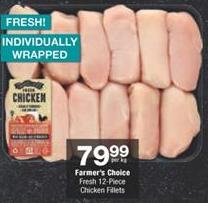 Farmer's Choice Fresh 12-Piece Chicken Fillets 1 kg 