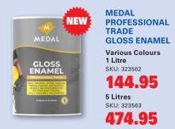 MEDAL PROFESSIONAL TRADE GLOSS ENAMEL Various Colours 5 Litre