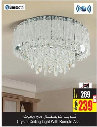 Crystal Ceiling Light With Remote Asst