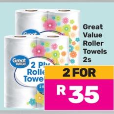 Great Value Roller Towels 2s