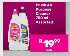 Plush All Purpose Cleaner 750 ml Assorted