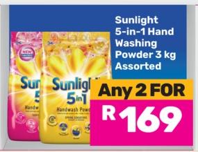 Buy Any 2 Sunlight 5-in-1 Hand Washing Powder 3 kg Assorted