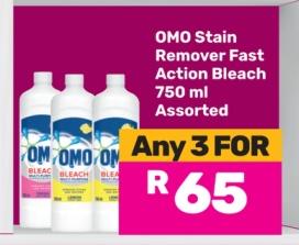 OMO Stain Remover Fast Action Bleach 750 ml Assorted