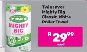 Twinsaver Mighty Big Classic White Roller Towel