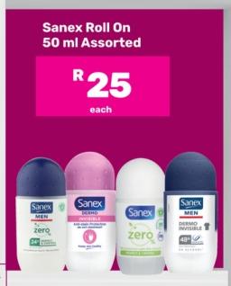 Sanex Roll On 50 ml Assorted