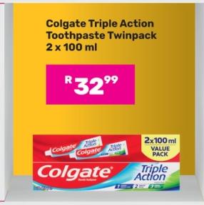 Colgate Triple Action Toothpaste Twinpack 2 x 100 ml