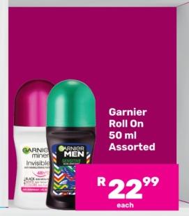 Garnier Roll On 50 ml Assorted