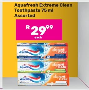 Aquafresh Extreme Clean Toothpaste 75 ml Assorted