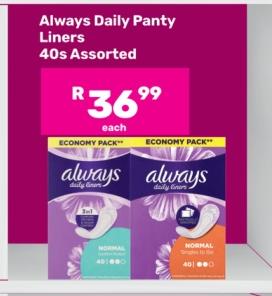 Always Daily Panty Liners 40s Assorted