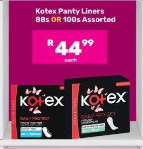 Kotex Panty Liners 88s OR 100s Assorted