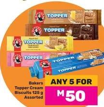 Bakers Topper Cream Biscuits 125g Assorted Any 5