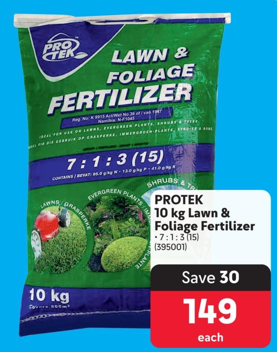 Pro Tek Lawn & Foliage Fertilizer 10 kg 