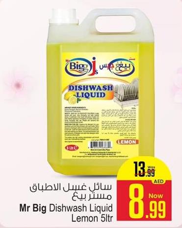 Mr Big Dishwash Liquid Lemon 5ltr