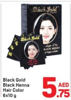 Black Gold Black Henna Hair Color 6x10g