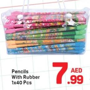 Pencils With Rubber 1x40 Pcs