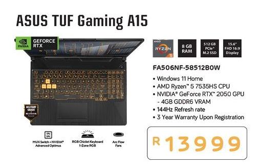 ASUS TUF Gaming A15 with AMD Ryzen™ 