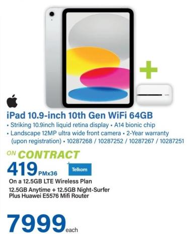 Apple iPad 10.9-inch 10th Gen WiFi 64GB