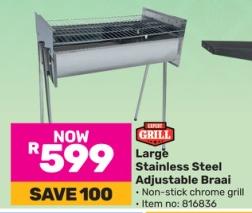 Expert Grill Large Stainless Steel Adjustable Braai