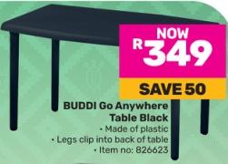 BUDDI Go Anywhere Table Black