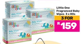 Little One Fragranced Baby Wipes 3x 80s