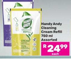 Handy Andy Cleaning Cream Refill 750ml Assorted