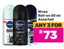 Nivea Roll-On 50ml Assorted Any 3