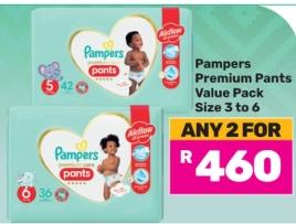 Pampers Premium Pants Value Pack Size 3 to 6 Any 2