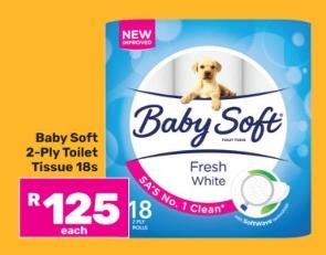 Baby Soft 2-Ply Toilet Tissue 18s