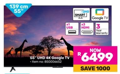 TCL 55" UHD 4K Google TV