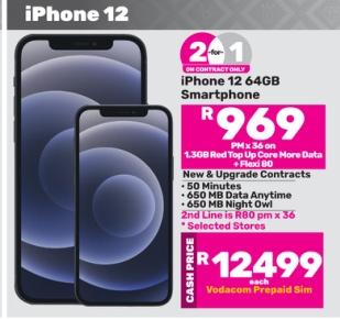 2 For 1 On Contract Only Apple Iphone 12 Smartphone 64Gb