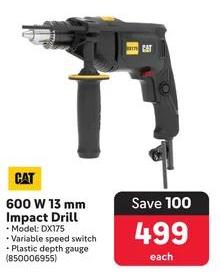 CAT 600 W 13 mm Impact Drill 