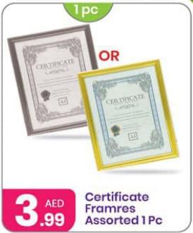 Certificate Framres Assorted 1 Pc