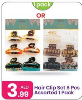 Hair Clip Set 6 Pcs Assorted 1 Pack