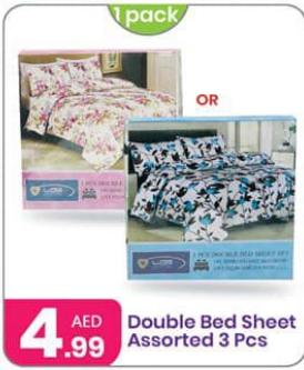 Double Bed Sheet Assorted 3 Pcs