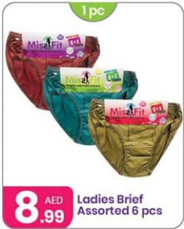 Ladies Brief Assorted 6pcs