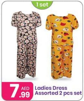 Ladies Dress Assorted 2 pcs set