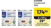 Clover Condensed Milk Sweetened 6 x 385g 