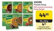 KNORR Packet Soup (All variants excluding Tasty Range) 10x50 gm 