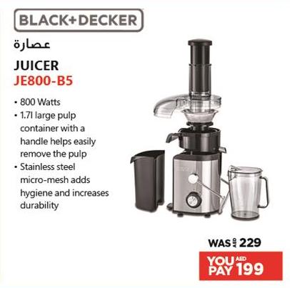 Black+Decker Juicer with 800 Watts power, 