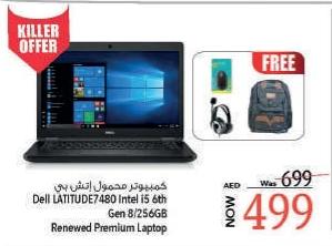 Dell LATITUDE7480 Intel i5 6th Gen 8/256GB Renewed Premium Laptop+Laptop backpack+Headphone+Mouse Free