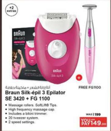 Braun Silk-epil 3 Epilator SE 3420 + FG 1100