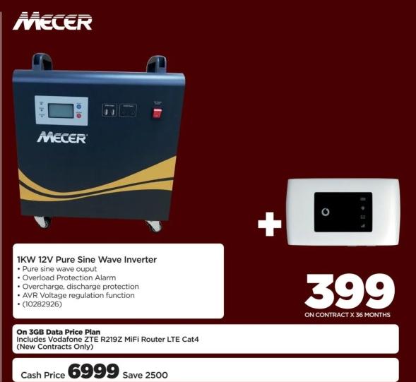 Mecer 1KW 12V Pure Sine Wave Inverter 