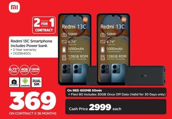 Redmi 13C Smartphone 128Gb Includes Power bank - 2-Year warranty