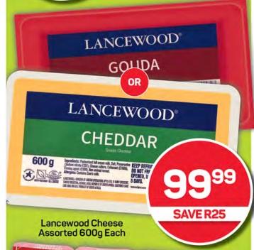 Lancewood Cheese Assorted 600g Each