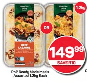 PnP Ready Made Meals Assorted 1.2kg Each