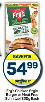 Fry's Chicken Style Burgers or Meat Free Schnitzel