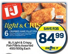 I&J Light & Crispy Fish Fillets Assorted 450/500gm